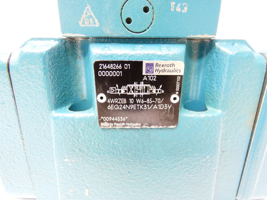 REXROTH 4WRZEB10W6-85-70/6EG24N9ETK31/A1D3V 12VDC 1.4A 3500PSI NSNP