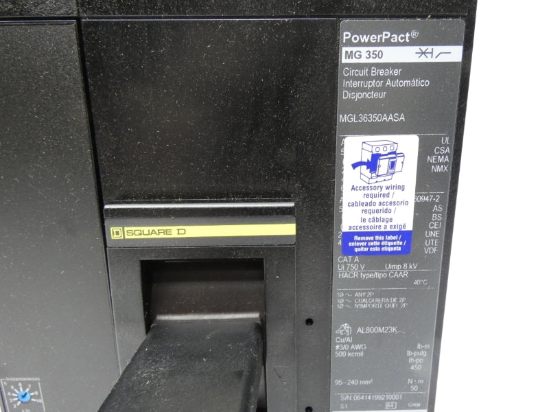 SQUARE D MGL36350AASA 600V 350A NUPI