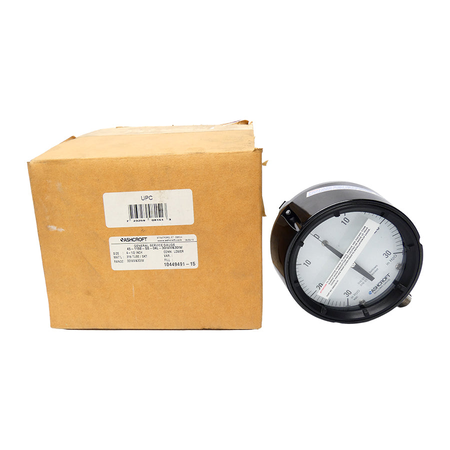 ASHCROFT 45-1188-SS-04L-30IWV&30IW 4-1/2" NSMP