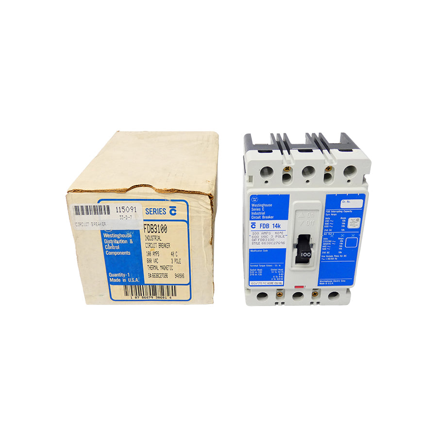 WESTINGHOUSE FDB3100 6638C27G96 SER. C 600VAC 100A NSMP