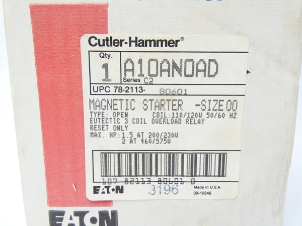 EATON A10AN0AD SER. C2 110/120V 9A NSMP