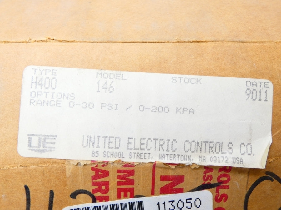UNITED ELECTRIC CONTROLS H400-146 480VAC 15A 40PSI NSMP