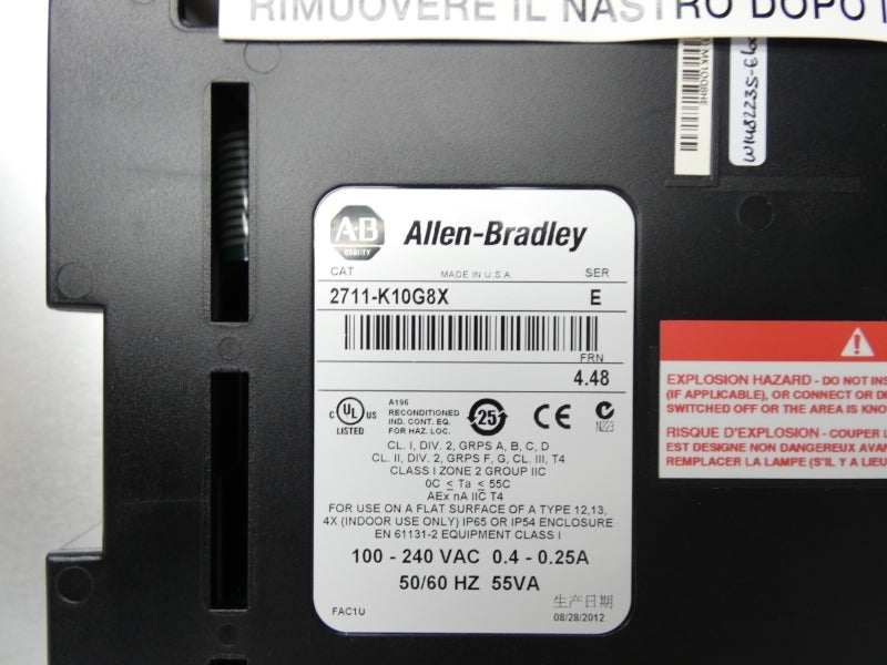 ALLEN BRADLEY 2711-K10G8X SER. E F/W 4.48 100-240VAC 0.4-0.25A  NSNP