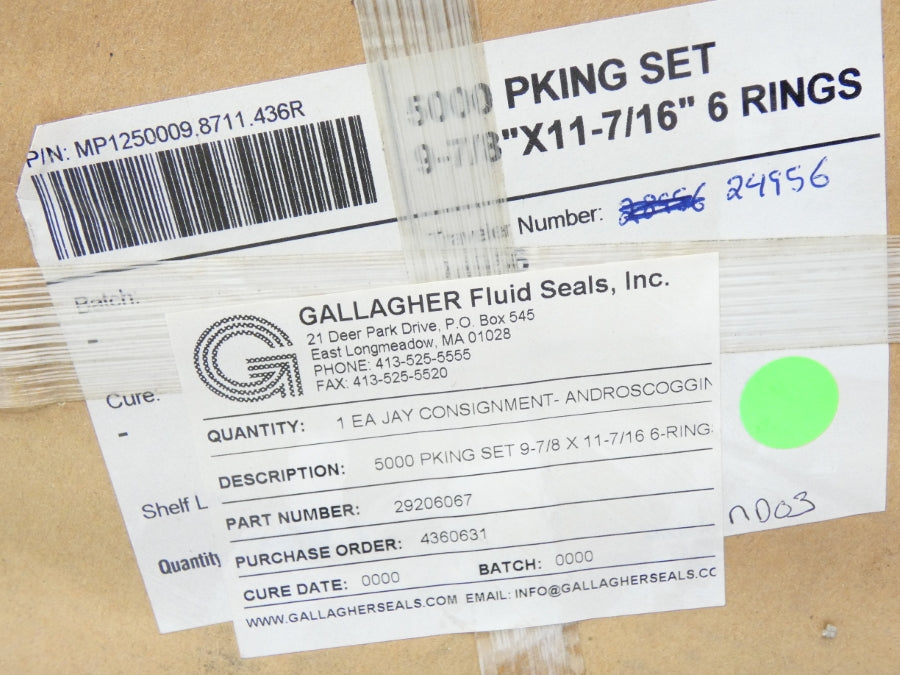 GALLAGHER FLUID SEALS 29206067 MP1250009.8711.436R (PKG OF 6) NSFS