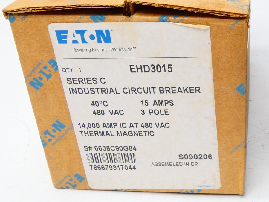 EATON EHD3015 6638C90G84 SER. C 480VAC 15A NSMP