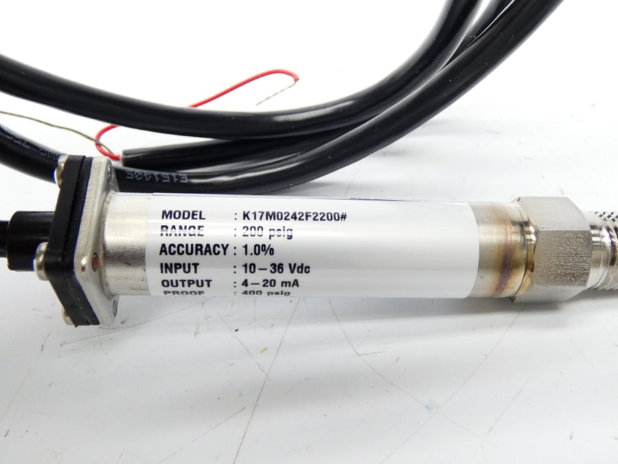 ASHCROFT K17M0242F2200 K1-7-M02-42-F2 10-36VDC 200PSI NSMP