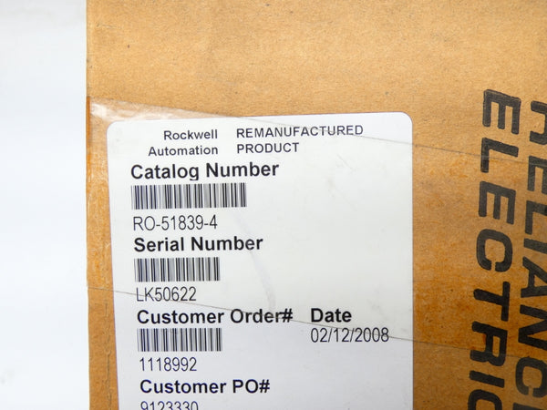 RELIANCE ELECTRIC RO-51839-4 REMAN