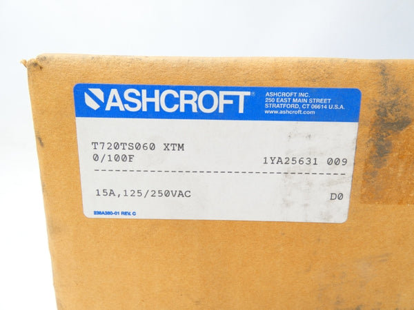 ASHCROFT T720TS060XTM 125/250VAC 15A 0/100F NSFS