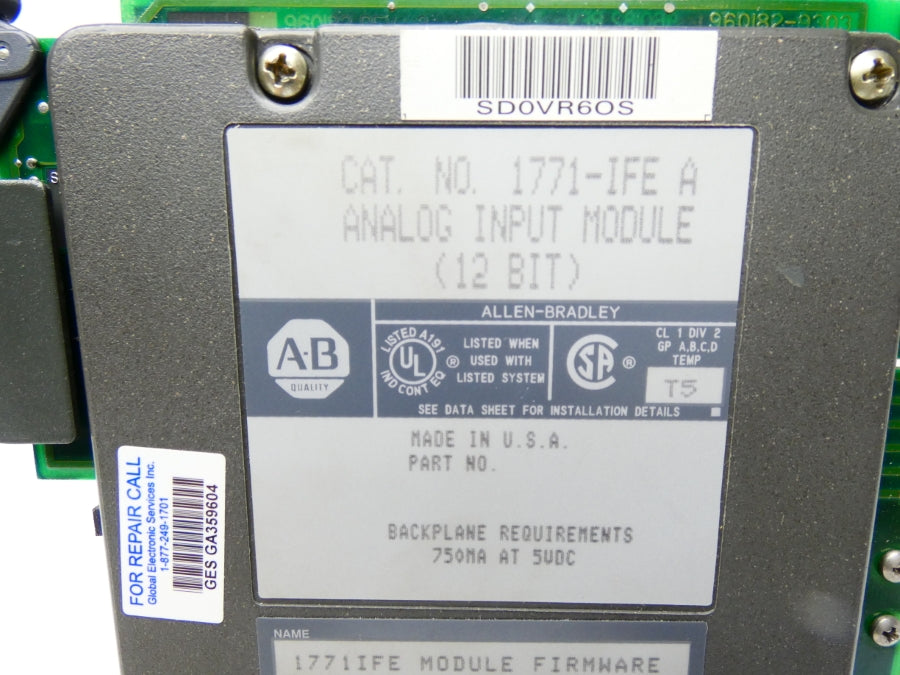ALLEN BRADLEY 1771-IFE SER. A F/W L 5VDC UNMP