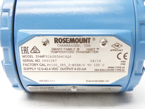 ROSEMOUNT 3144PD1A2E5B4C4Q4 12-42.4VDC 0-100C NSMP