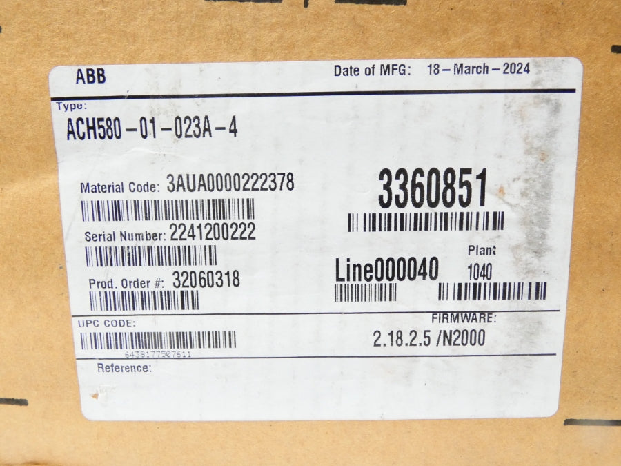 ABB ACH580-01-023A-4 F/W 2.18.2.5/N2000 NSFS