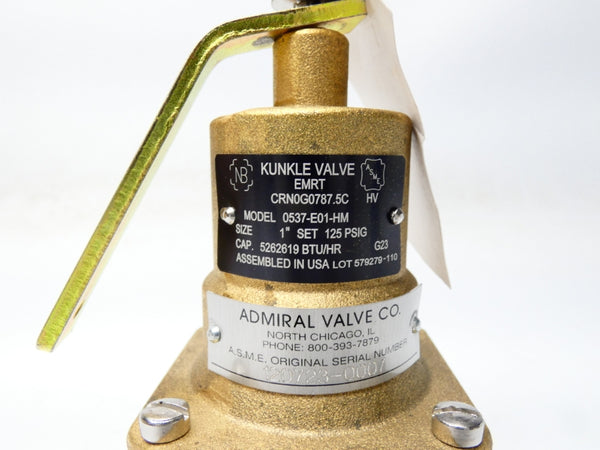 KUNKLE VALVE 0537-E01-HM 125PSI 1" NSMP