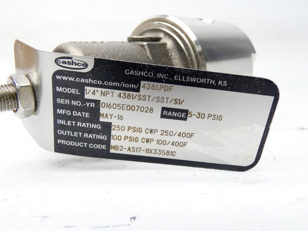 CASHCO 4381/SST/SST/S1 MB2-AS17-11X33581C 5-30PSI NSMP