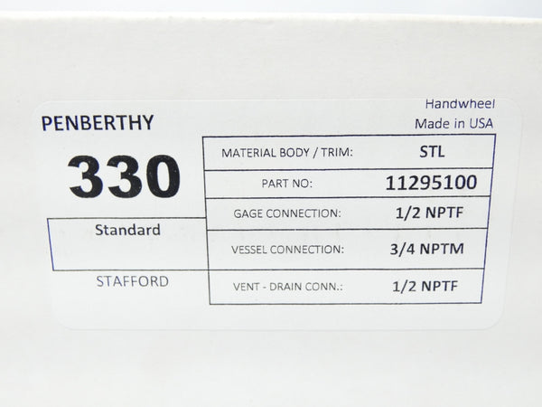 PENBERTHY 11295100 330CCXEAXCYXCACAGSSXXXXX (PKG OF 2) NSMP