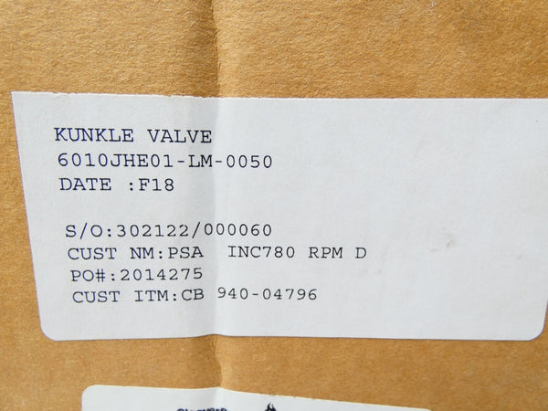 KUNKLE 6010JHE01-LM-0050 50PSI 2" NSMP