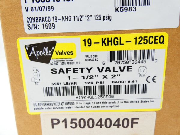 APOLLO 19-KHGL-125CEQ 125PSI 1-1/2" NSMP