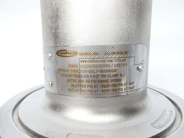 CASHCO C-CS1-1/2"TRI-CLAMPSL1 CSG-BSL7-11000000F 10-30PSI NSNP
