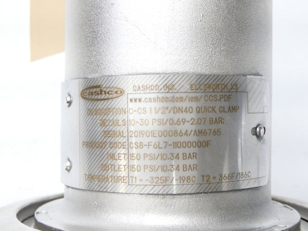 CASHCO C-CS1-1/2"DN40QUICKCLAMP CS8-F6L7-11000000F 10-30PSI NSNP