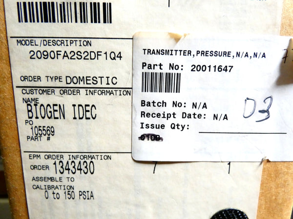 ROSEMOUNT 2090FA2S2DF104 10.5-36VDC 0-150PSI NSMP