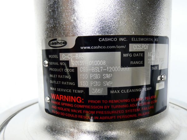 CASHCO C-CS-BAR CS9-BSL7-12000000F 20-75PSI 2" NSNP