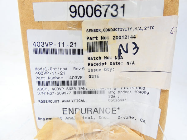 ROSEMOUNT 403VP-11-21 REV. G 250PSI NSMP