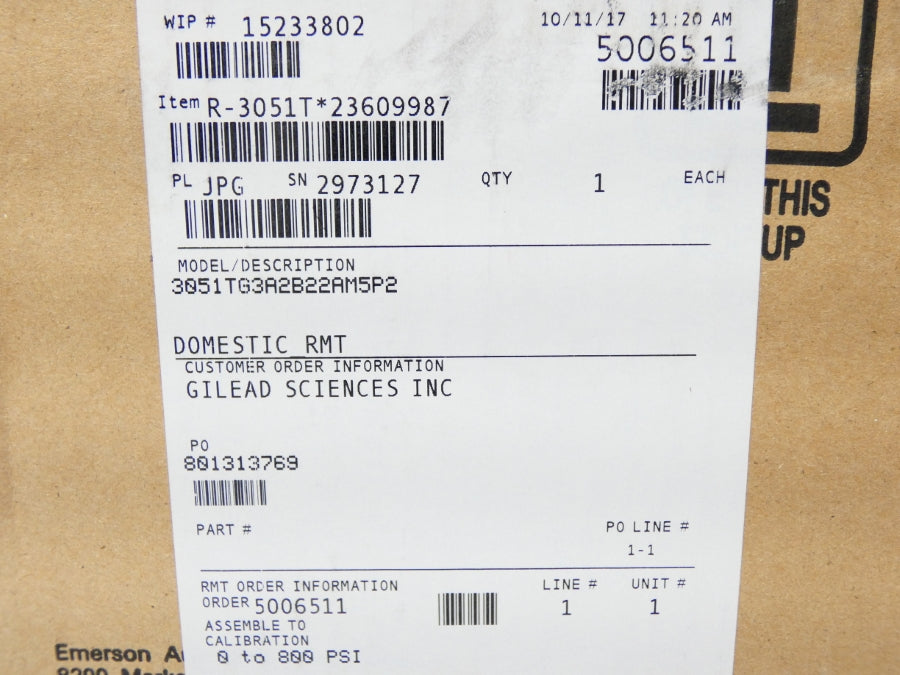 ROSEMOUNT 3051TG3A2B22AM5P2 10.5-42.4VDC 0-800PSI NSMP
