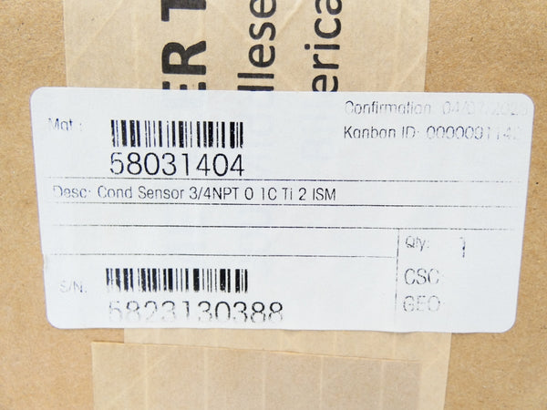 METTLER TOLEDO 58031404 3/4NPT01CTI2ISM NSFS