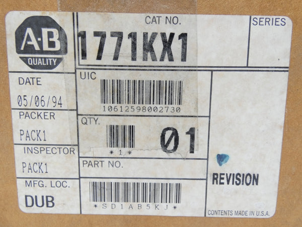 ALLEN BRADLEY 1771-KX1 SER. A REV. A 5VDC 1.2A NSMP