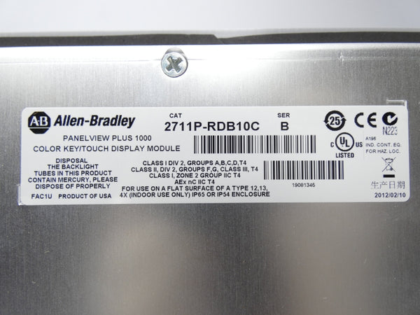 ALLEN BRADLEY 2711P-B10C4D2 SER. A 24VDC NSMP