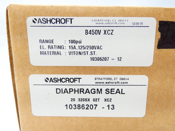 ASHCROFT B450VXCZ 125/250VAC 15A 100PSI NSMP