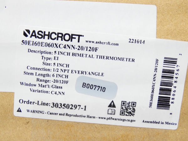 ASHCROFT 50EI60E060XC4NN-20/120F 5" NSMP