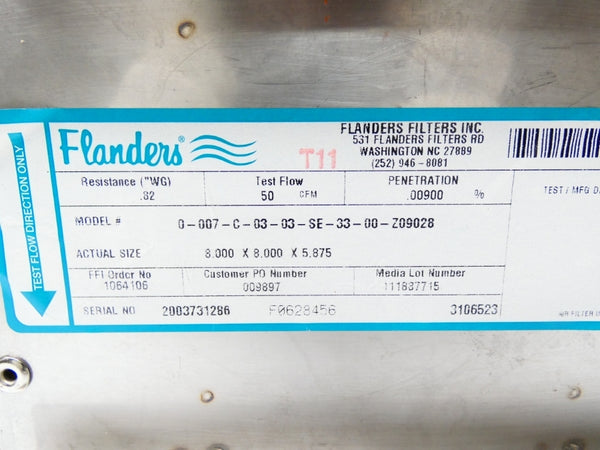FLANDERS FILTERS 0-007-C-03-03-SE-33-00-Z09028 NSMP
