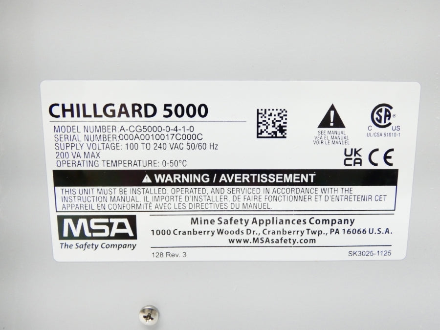 MSA CHILLGARD5000 A-CG5000-0-4-1-0 100-240VAC 0-50C NSMP