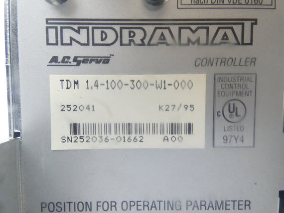 INDRAMAT TDM 1.4-100-300-W1-000 300V 100A UNMP