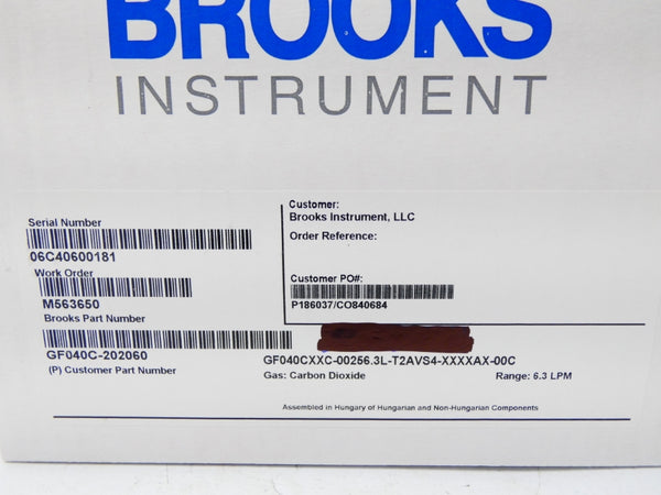 BROOKS INSTRUMENTS GF040CXXC-00256.3L-T2AVS4-XXXXAX-00C GF040C VER. 3.24 NSMP