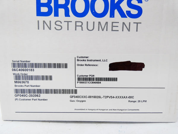 BROOKS INSTRUMENTS GF040CXXC-0015025L-T2PVS4-XXXXAX-00C GF040C VER. 3.24 NSMP
