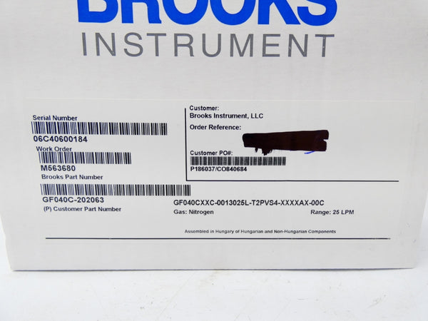 BROOKS INSTRUMENTS GF040CXXC-0013025L-T2PVS4-XXXXAX-00C GF040C VER. 3.24 NSMP