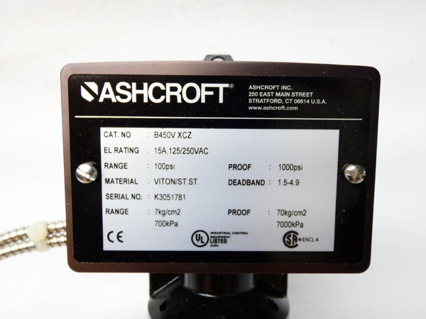 ASHCROFT B450VXCZ 125/250VAC 15A 100PSI NSMP