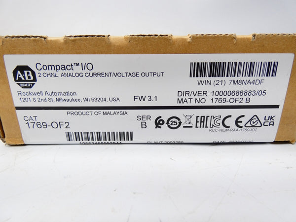 ALLEN BRADLEY 1769-OF2 SER. B F/W 3.1 DATE: 2023 NSFS