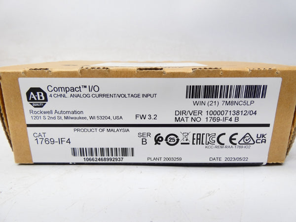 ALLEN BRADLEY 1769-IF4 SER. B F/W 3.2 DATE: 2023 NSFS
