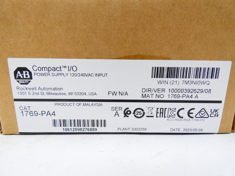 ALLEN BRADLEY 1769-PA4 SER. A 120/240VAC DATE: 2023 NSFS