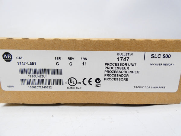 ALLEN BRADLEY 1747-L551 SER. C REV. C F/W 11 DATE: 2006 NSFS