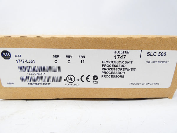 ALLEN BRADLEY 1747-L551 SER. C REV. C F/W 11 NSMP
