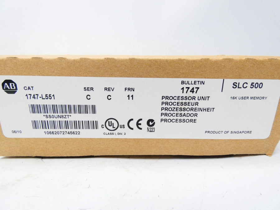 ALLEN BRADLEY 1747-L551 SER. C REV. C F/W 11 NSMP