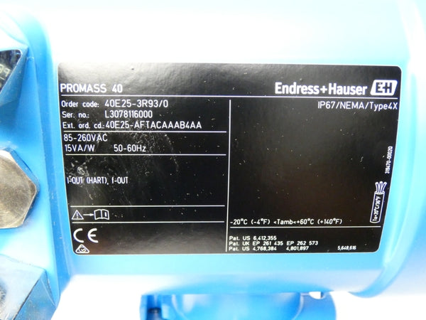 ENDRESS+HAUSER 40E25-3R93/0 40E25-AFTACAAAB4AA 85-260VAC NSMP