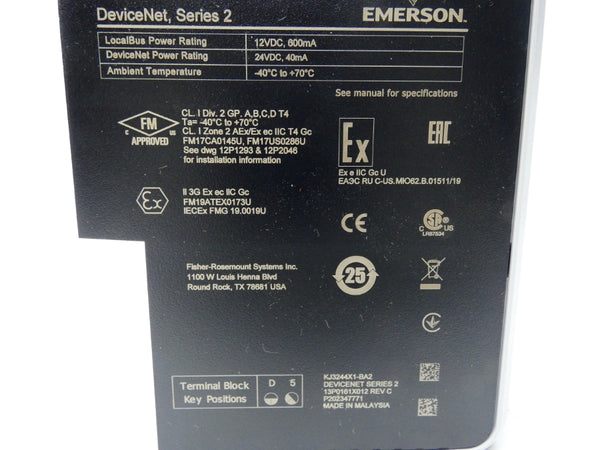 EMERSON KJ3244X1-BA2 13P0161X012-233C 24VDC NSMP