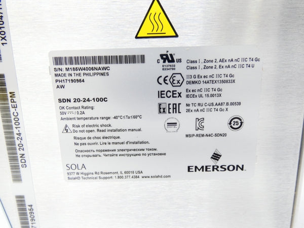 EMERSON SDN20-24-100C-EPM 100-240VAC 20A NSMP