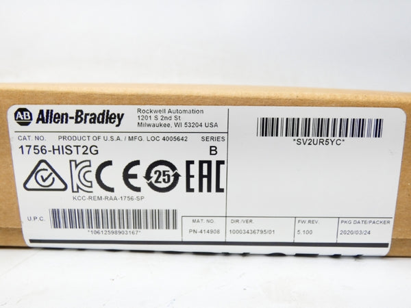ALLEN BRADLEY 1756-HIST2G SER. B F/W 5.100 DATE: 2020 NSFS
