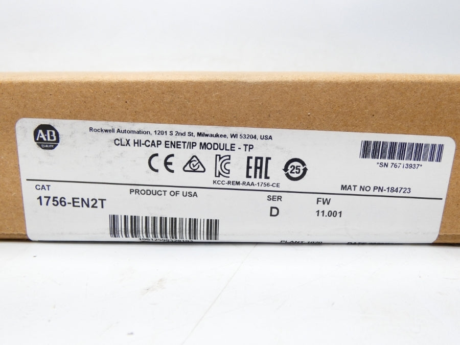 ALLEN BRADLEY 1756-EN2T SER. D F/W 11.001 DATE: 2020 NSFS