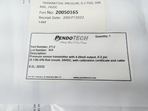 PENDOTECH PT-2 VER. 3.02Z2 10-32VDC 0-2PSI NSMP